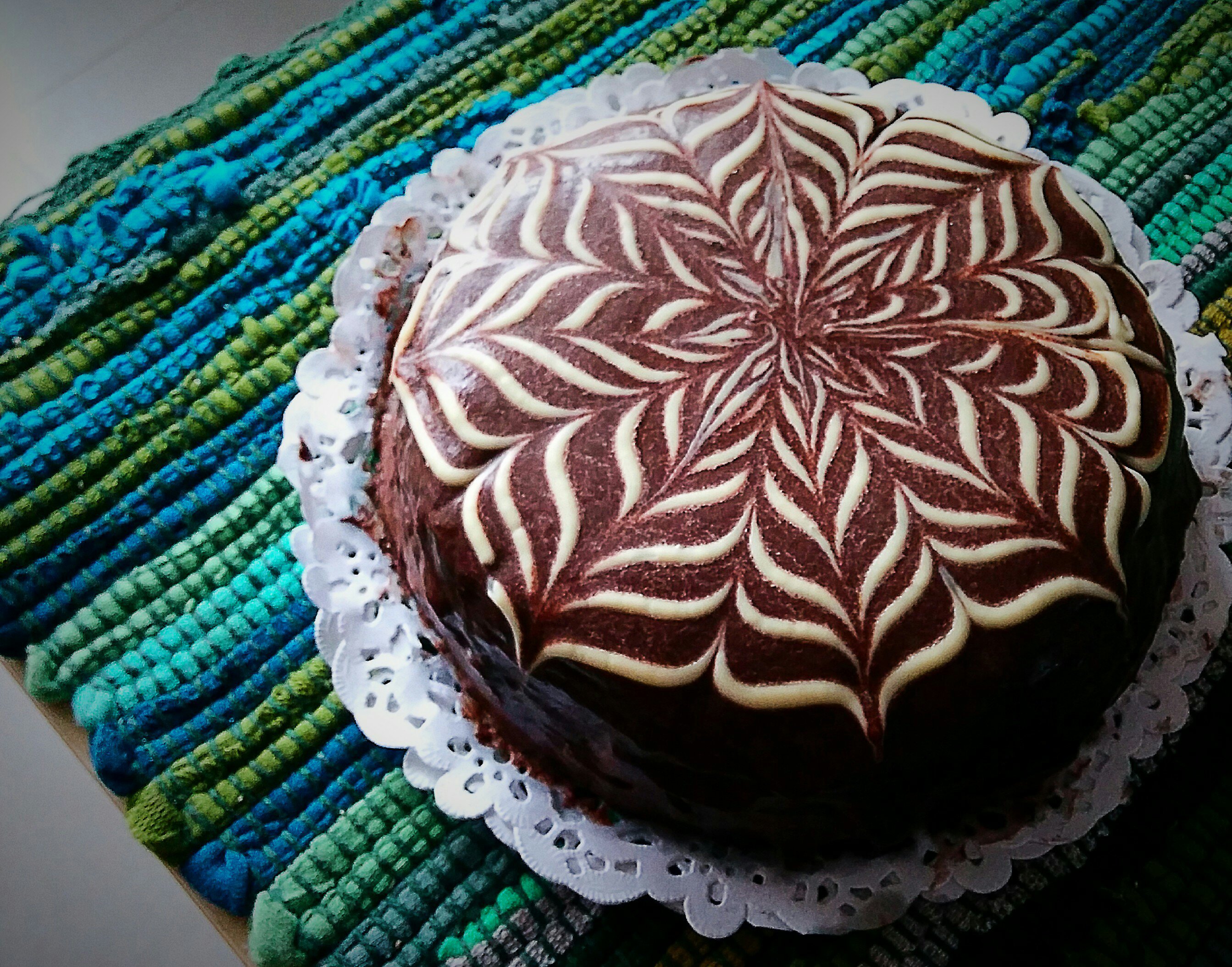 千叶纹装饰香蕉巧克力蛋糕的做法