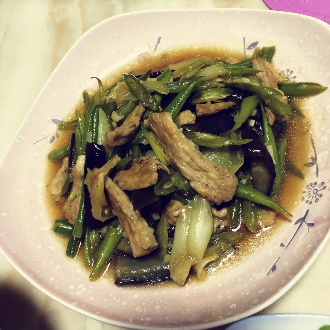 四季豆炒茄子