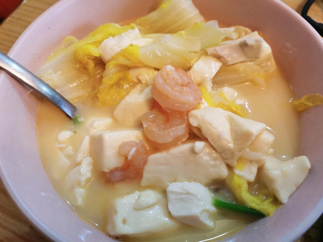 虾仁豆腐煲