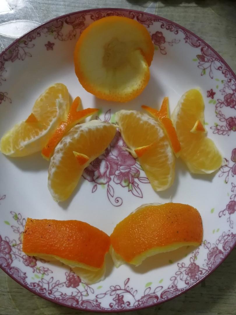 橙子拼盘，蝴蝶造型（创意水果）