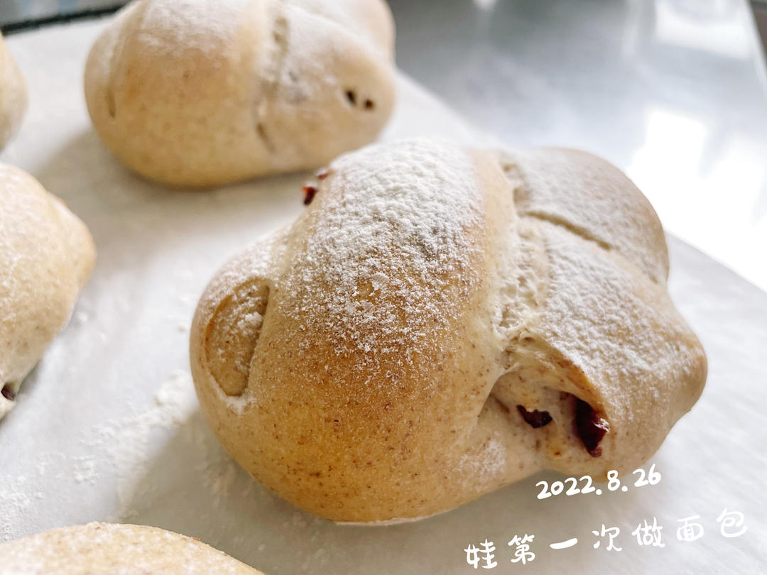 全麦牛奶蜜豆软欧