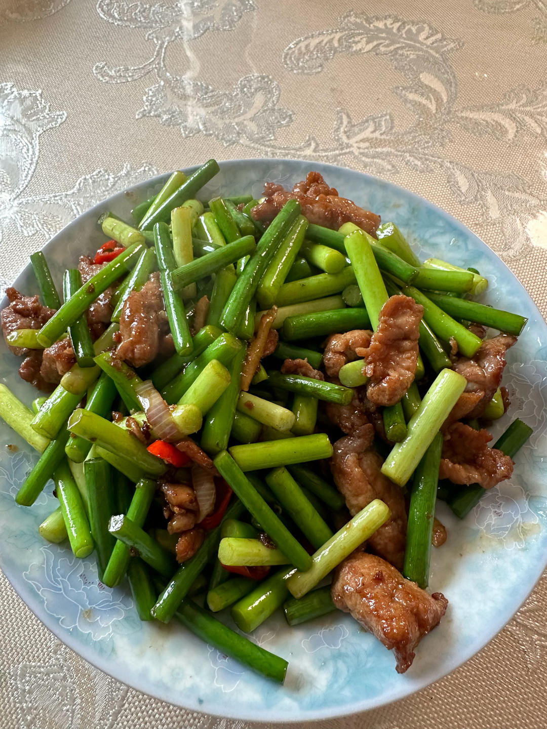 蒜苔炒肉末，三碗米饭都不够吃