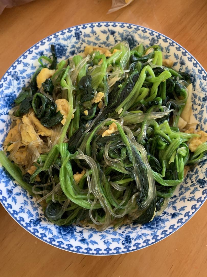 冬天吃的菠菜拌粉丝