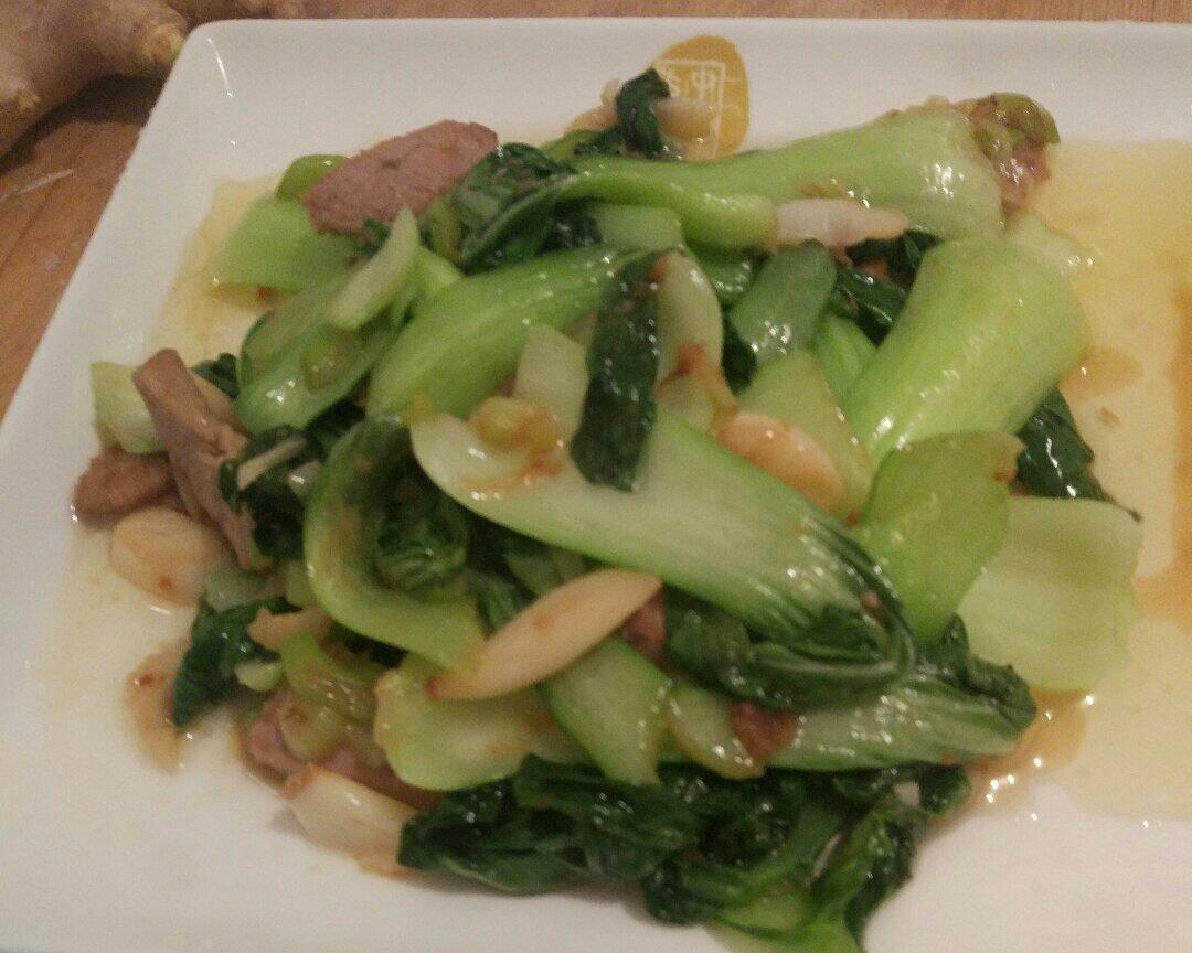 家常油菜炒肉的做法