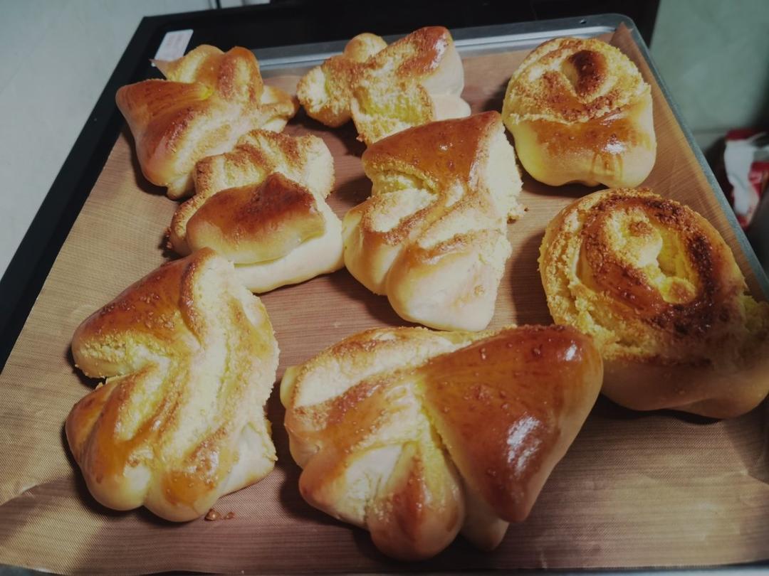 椰蓉淡奶油面包(一次发酵)附椰蓉馅做法