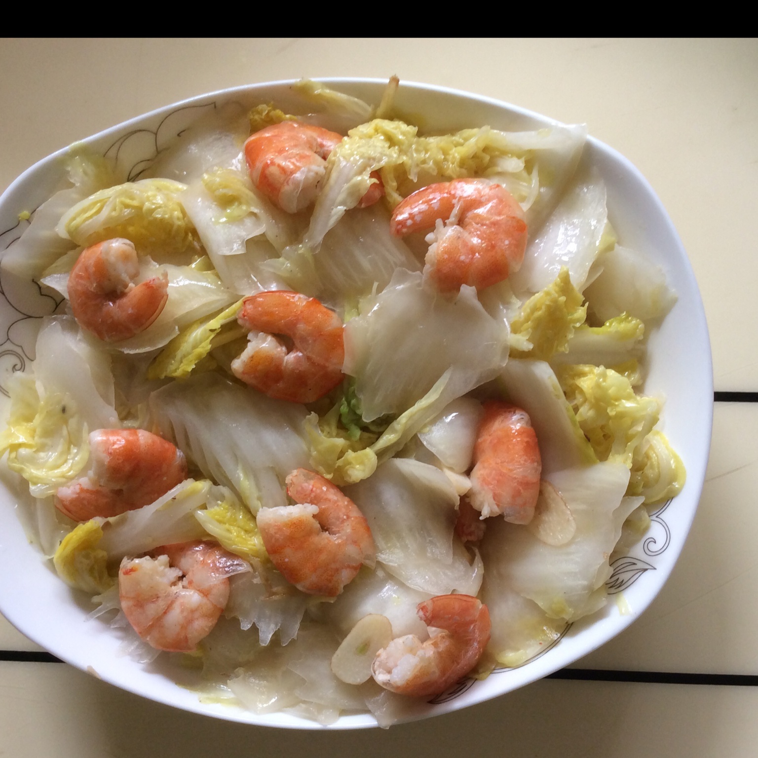 大虾炒白菜