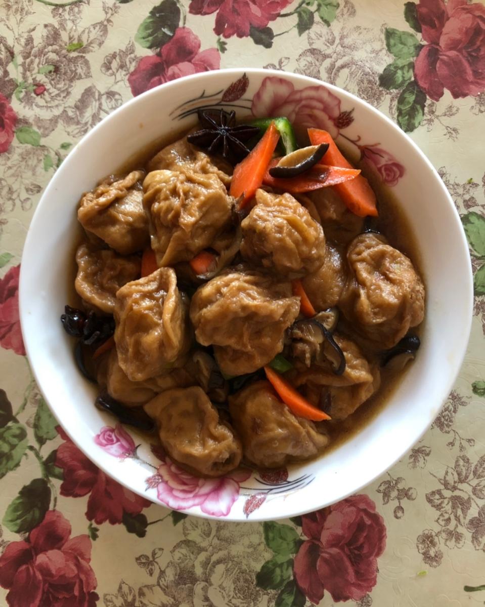 红烧油面筋塞肉
