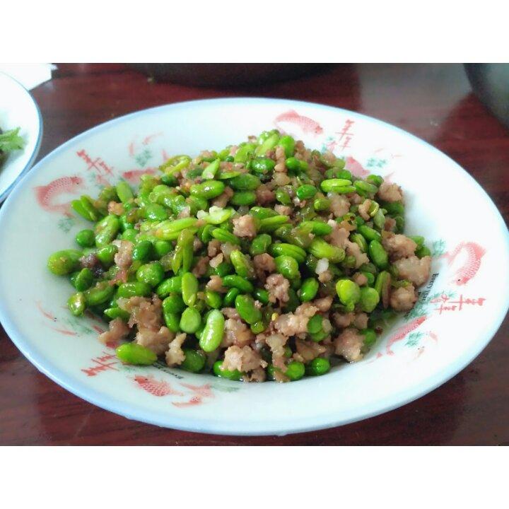 毛豆米炒肉末