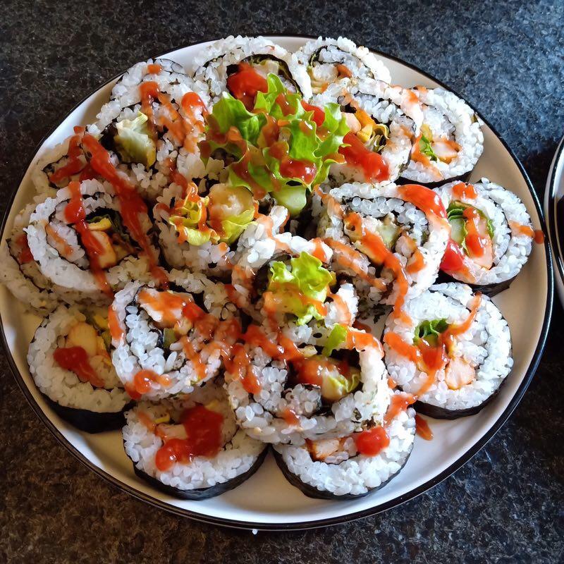 六月六的厨房做的奥尔良鸡肉寿司