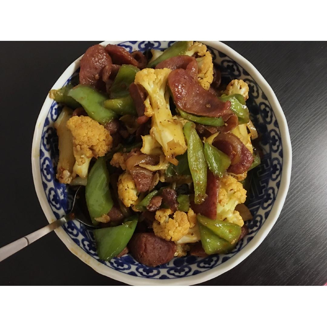 干锅花菜【曼达小馆】2017年夜饭