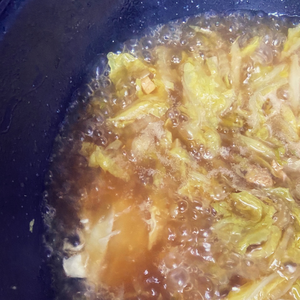 白菜肉丝炝锅面的做法 步骤7
