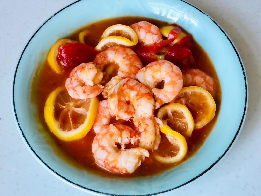 香辣过瘾一盘不够吃低卡泰式柠檬酸辣虾