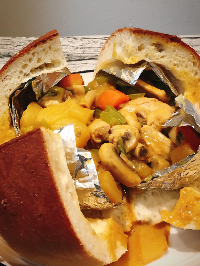 【爆浆咖喱面包鸡】