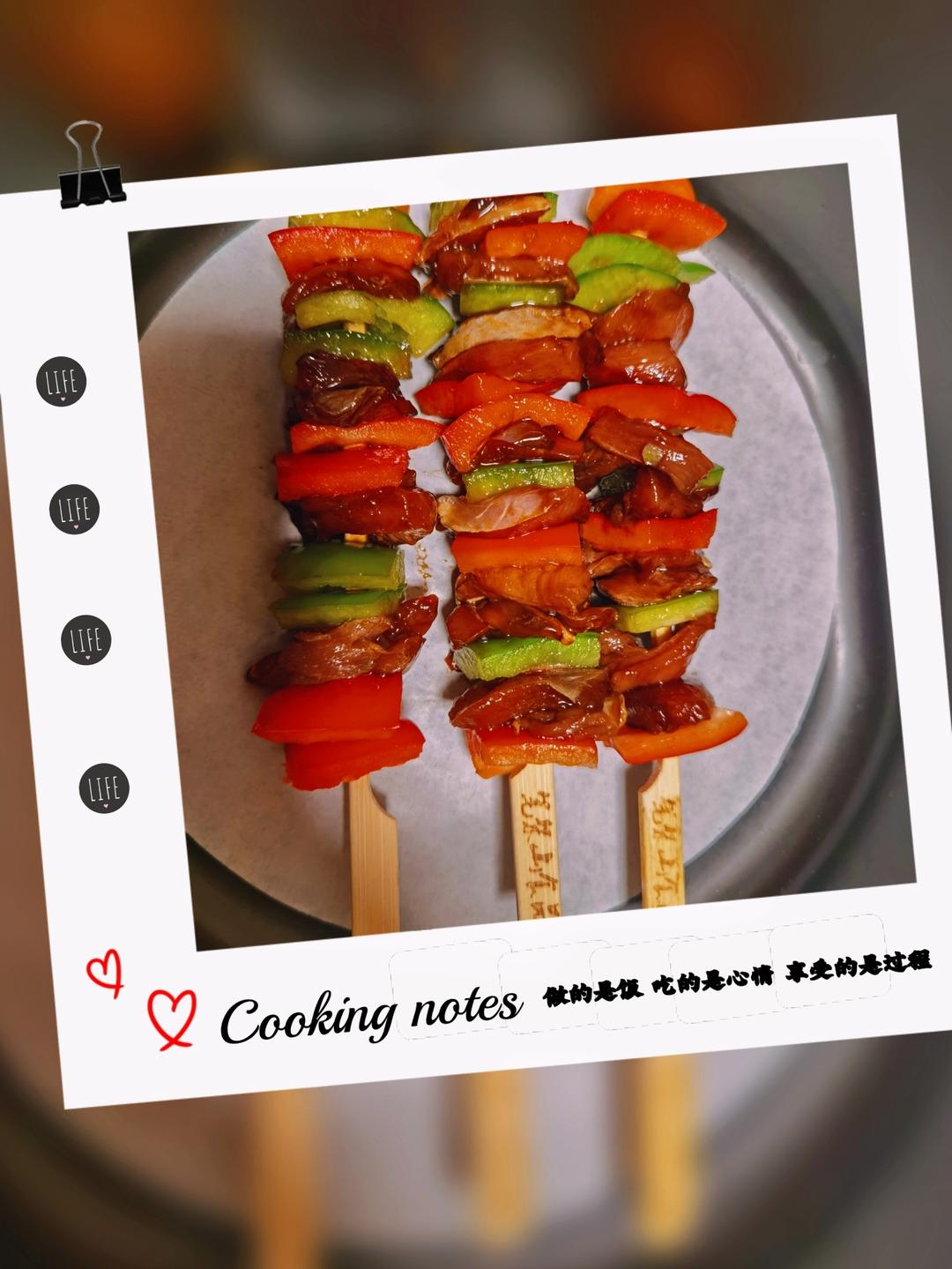 馋嘴儿必备‼️焦香彩椒鸡肉串🔥 烤串自由🆓