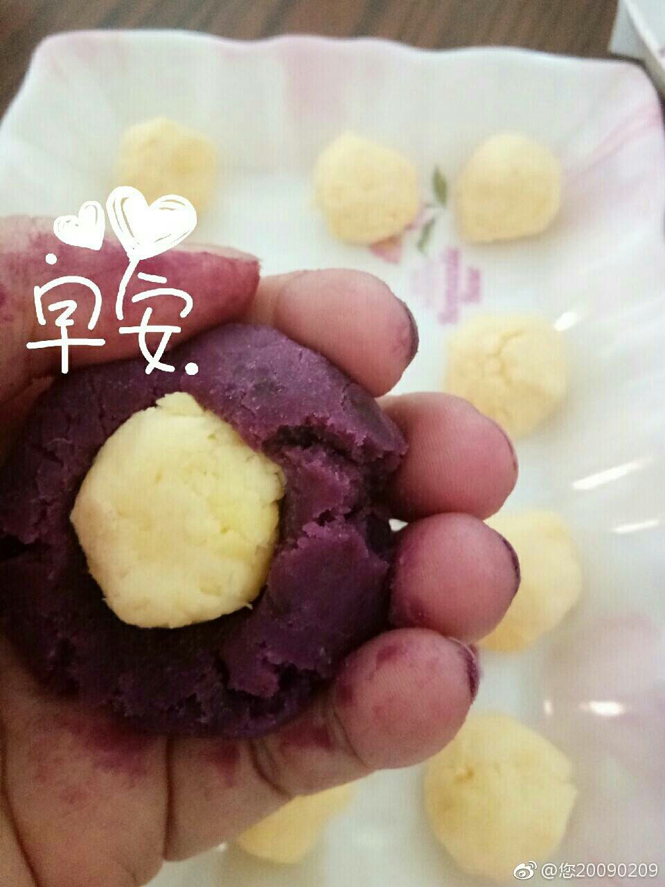 紫薯芝士仙豆糕的做法 步骤3