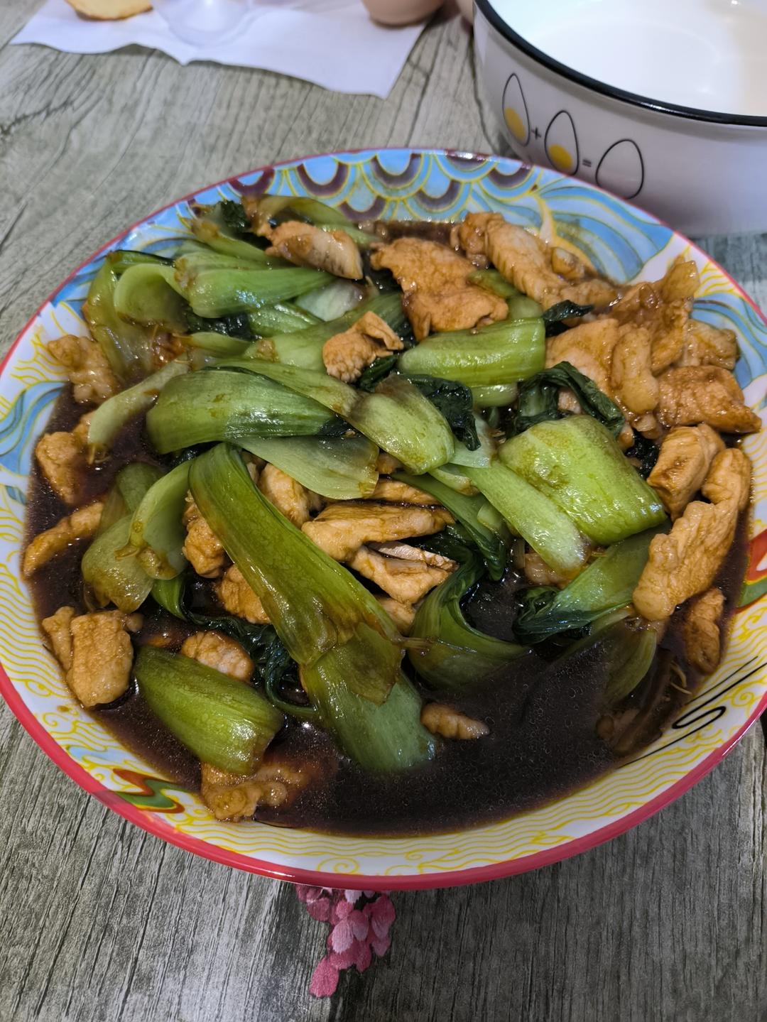 家常油菜炒肉