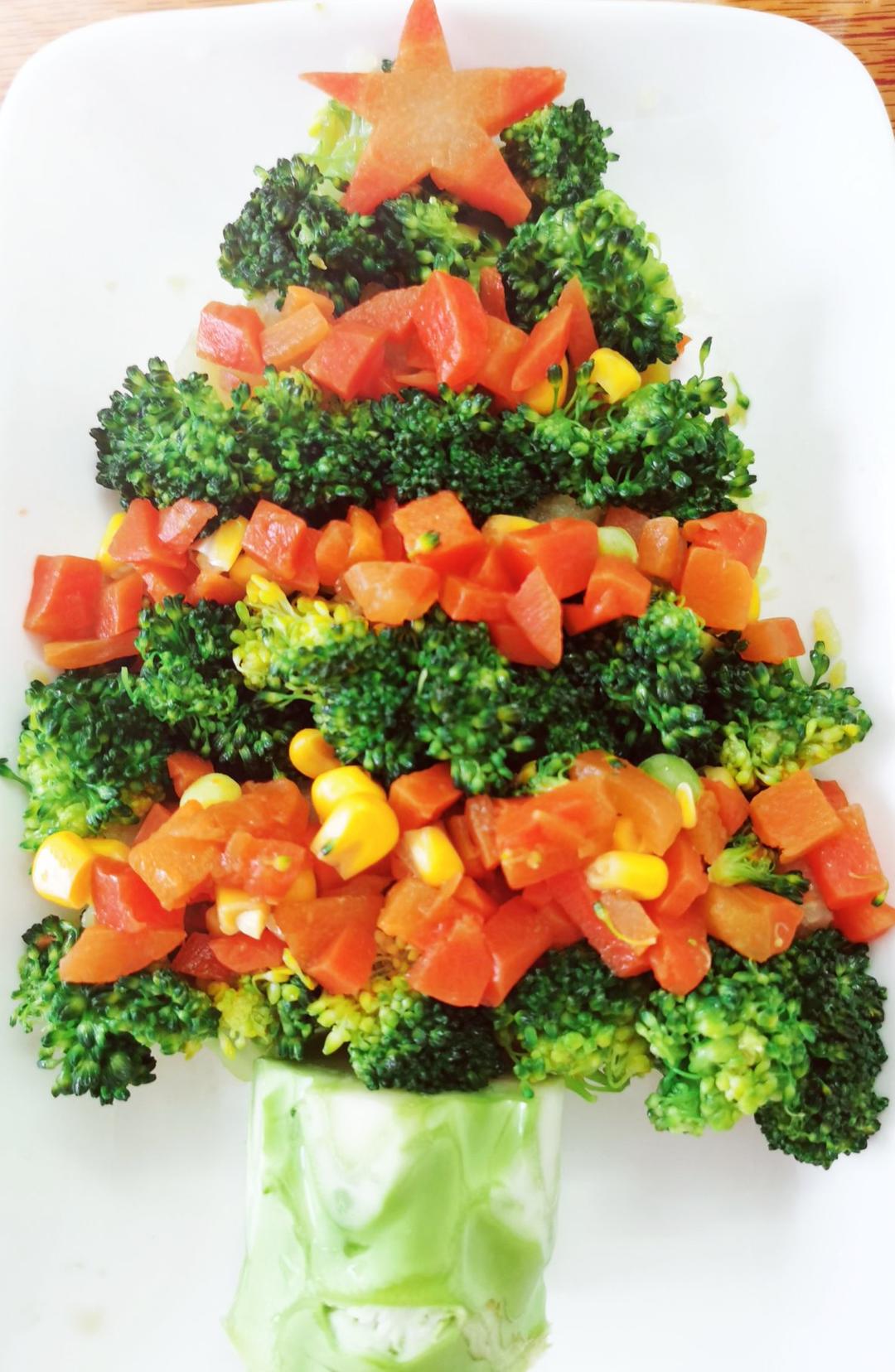 圣诞树版西兰花五彩虾仁🎄🎄🎄