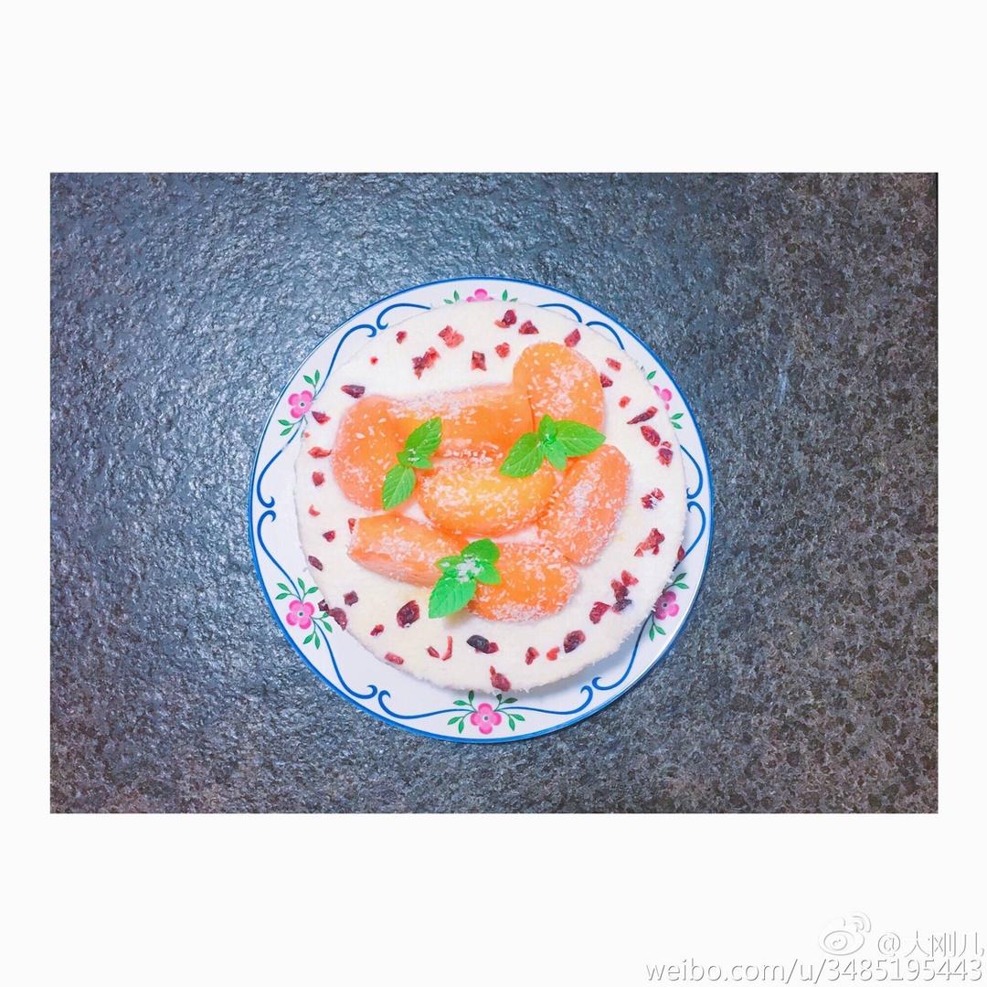 甜柿子巴伐利亚奶冻慕斯配超简单酸奶淋面