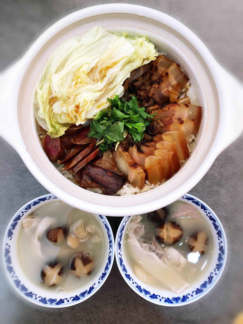 腊味煲仔饭，20分钟饭菜同出