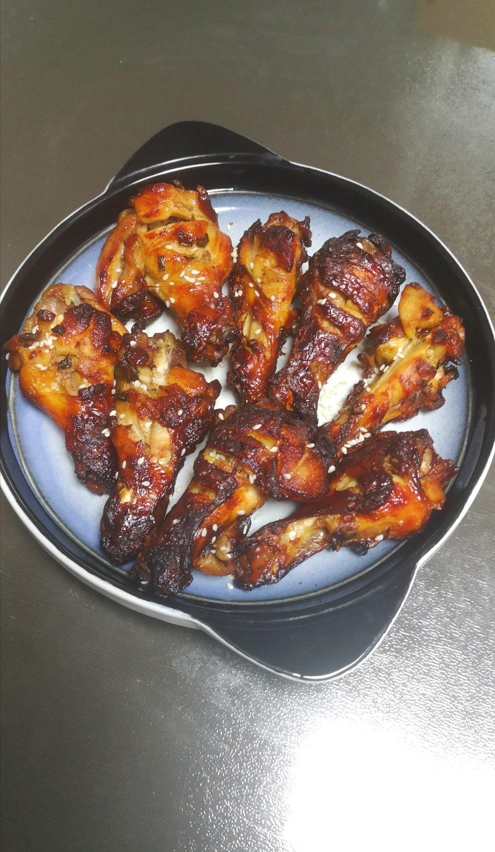 rock阿修罗做的外焦里嫩烤鸡腿「烤箱版」