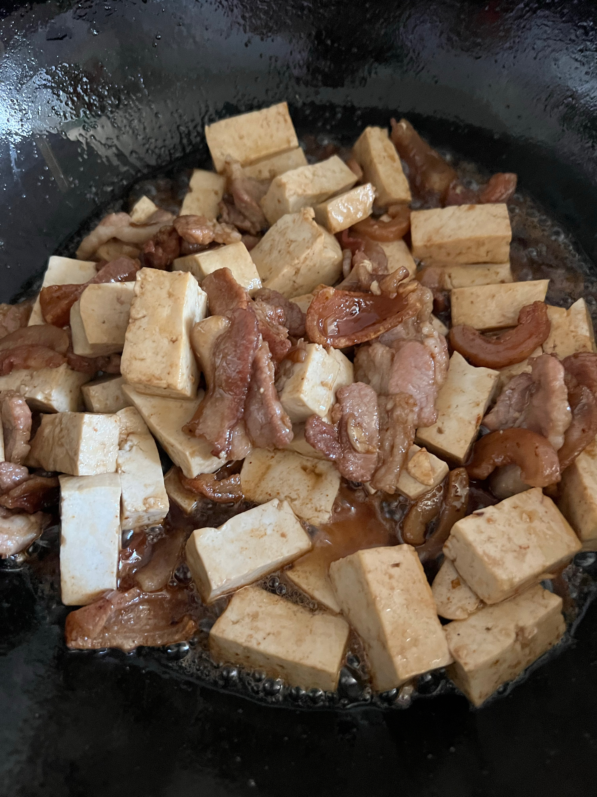 海带五花肉炖豆腐的做法 步骤3