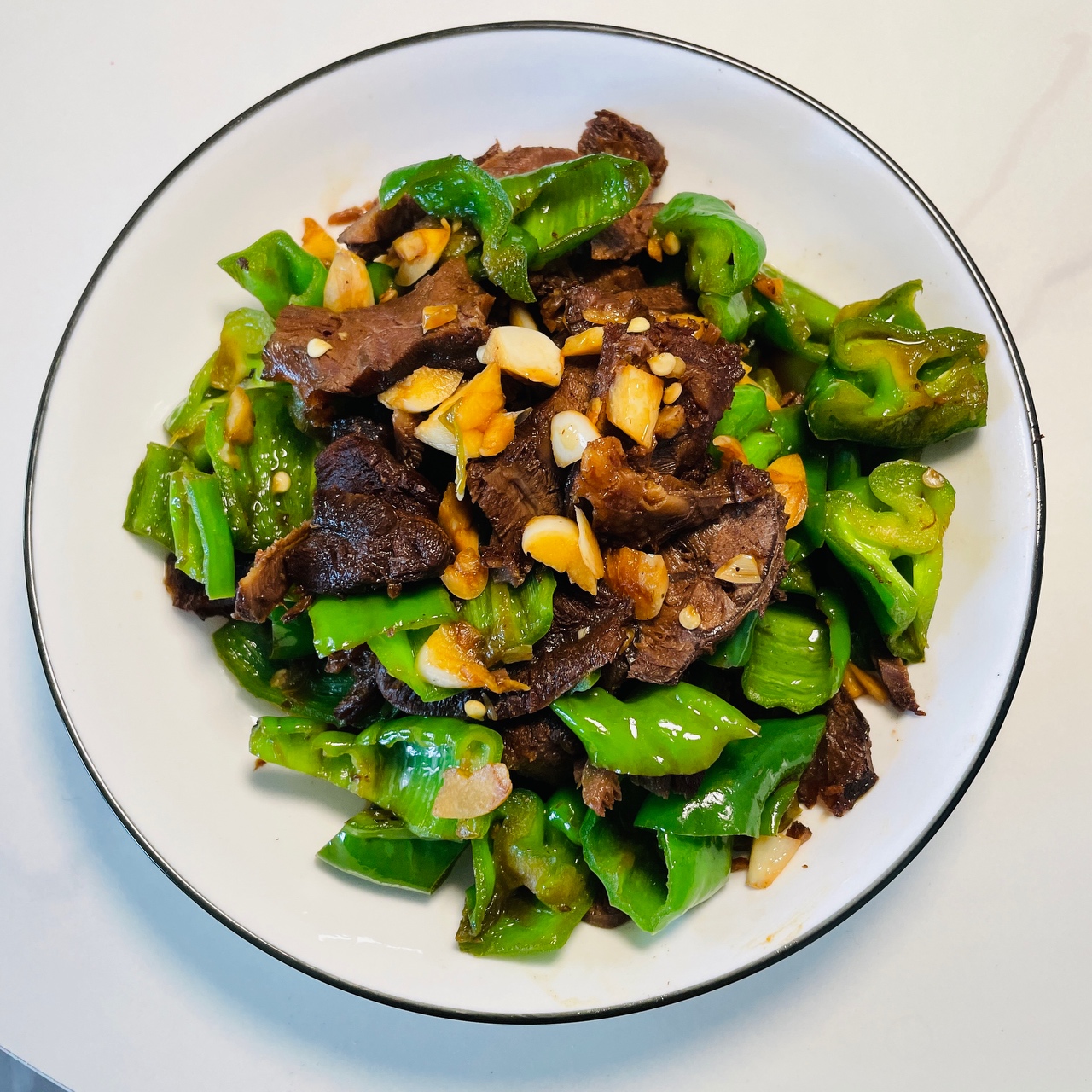 青椒🫑炒卤牛肉的做法
