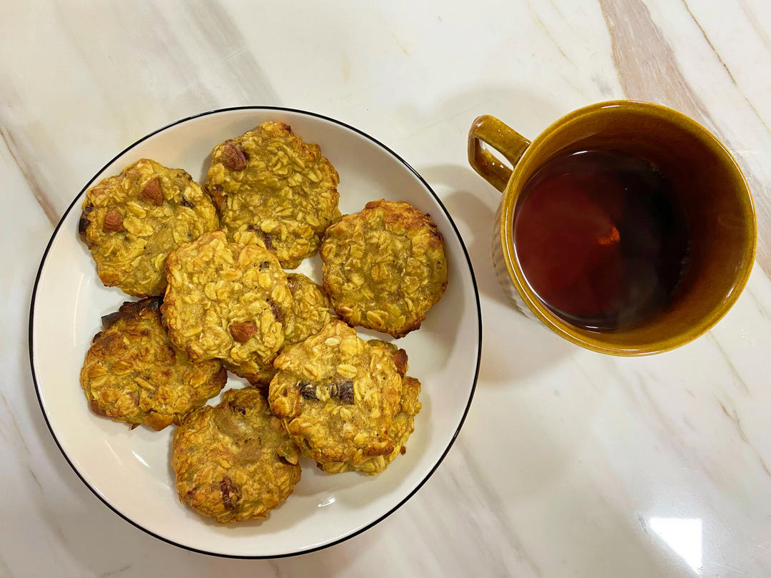 无油无糖，低脂饱腹，香蕉燕麦饼