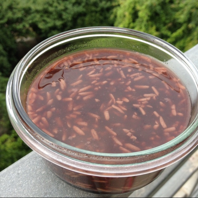 红豆黑米酒酿粥