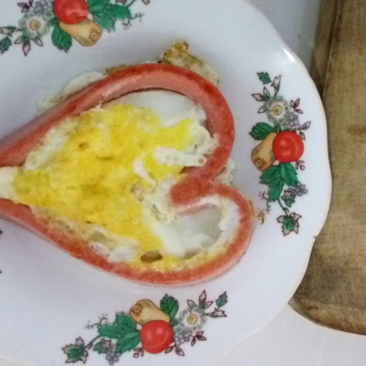 爱心型火腿鸡蛋