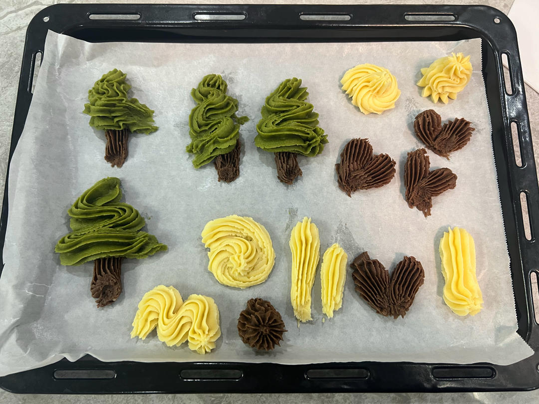 圣诞曲奇饼干礼盒🎁好挤不费手，一次学会5款！