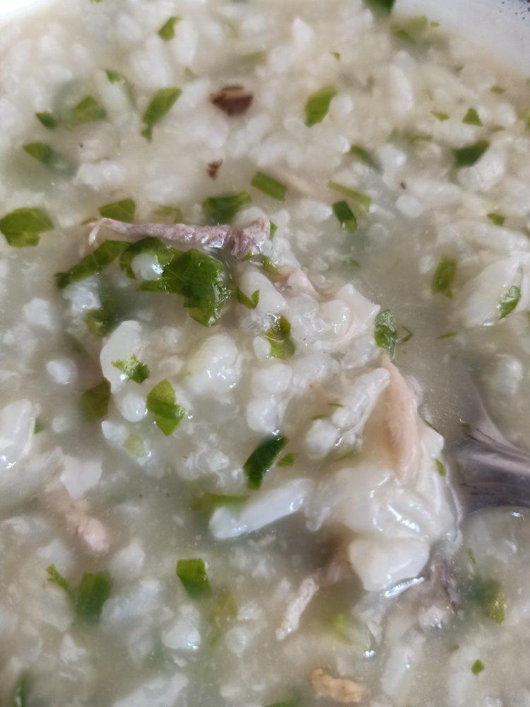 暖暖的青菜瘦肉粥