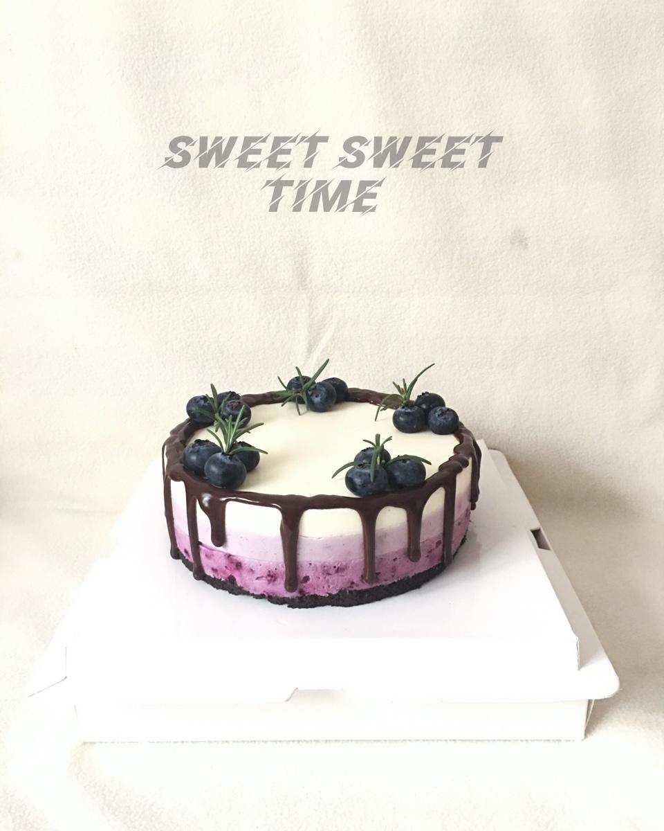 渐变蓝莓冻芝士蛋糕（免烤）