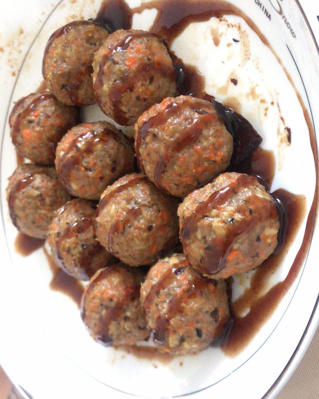 减脂增肌快手低卡烤鸡胸肉牛肉丸子