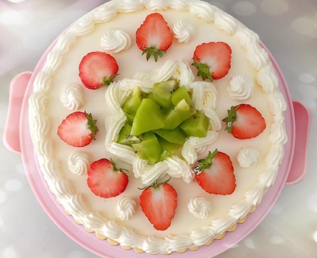 基础奶油蛋糕八寸（草莓蓝风车）的做法