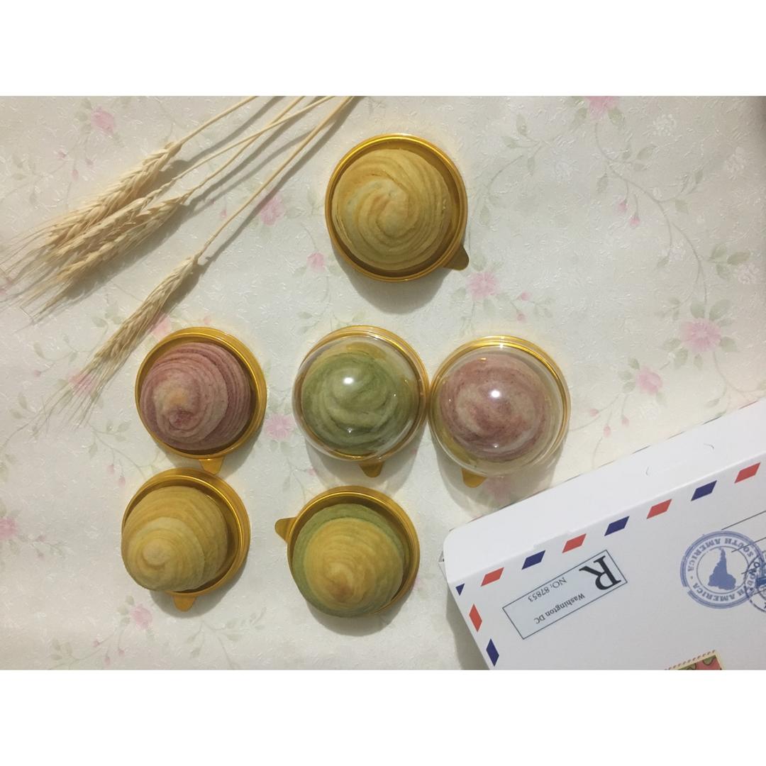 彩虹渐变蛋黄酥（无需揉出膜）