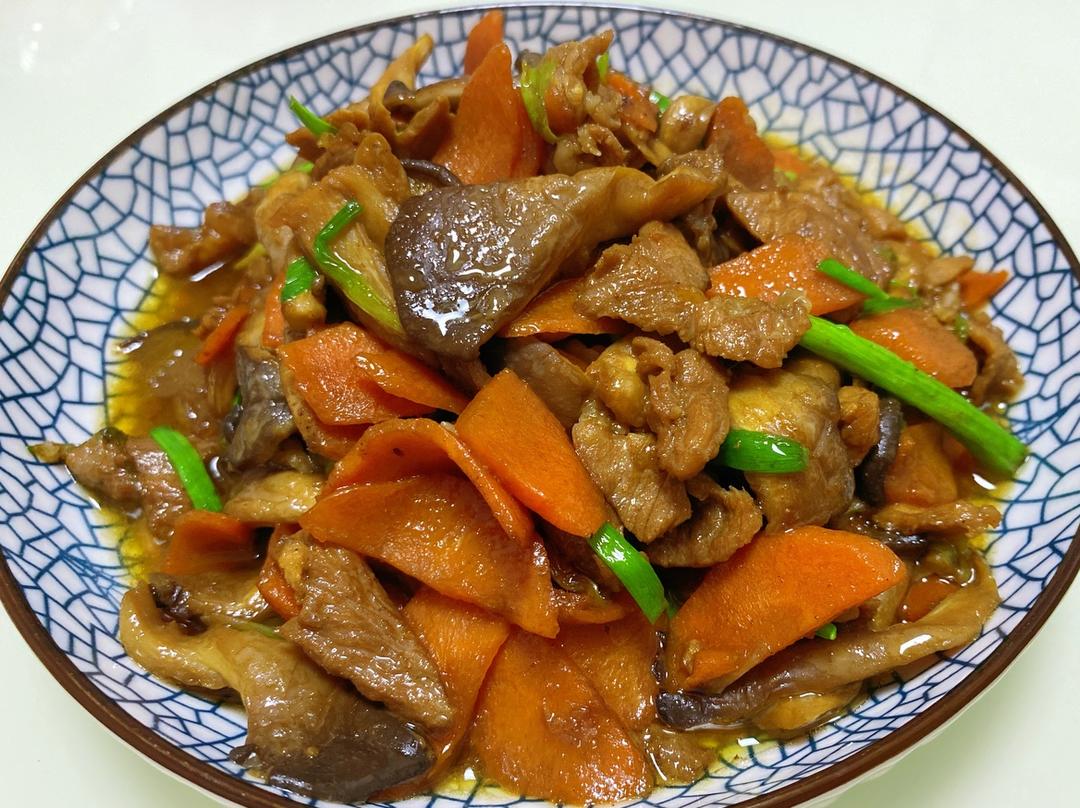 平菇炒肉片，不放盐别焯水