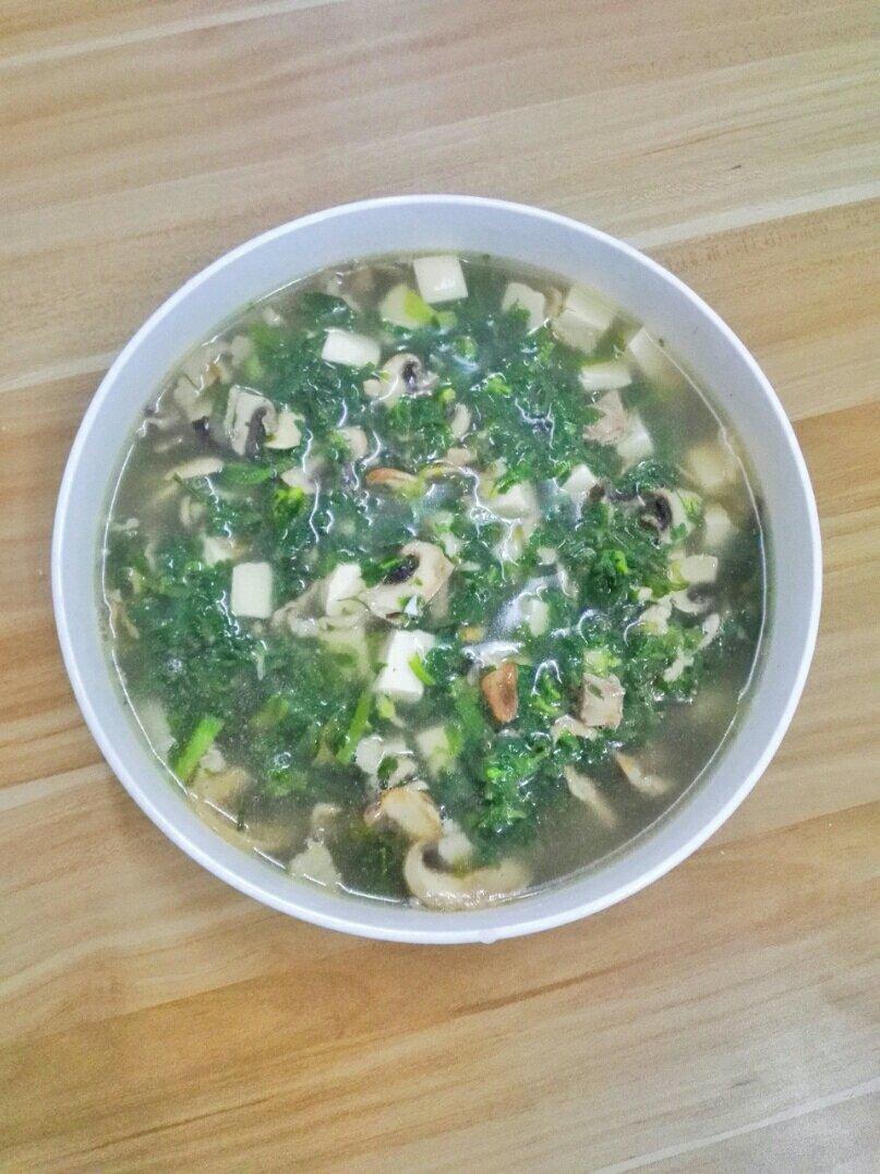 荠菜蘑菇豆腐羹