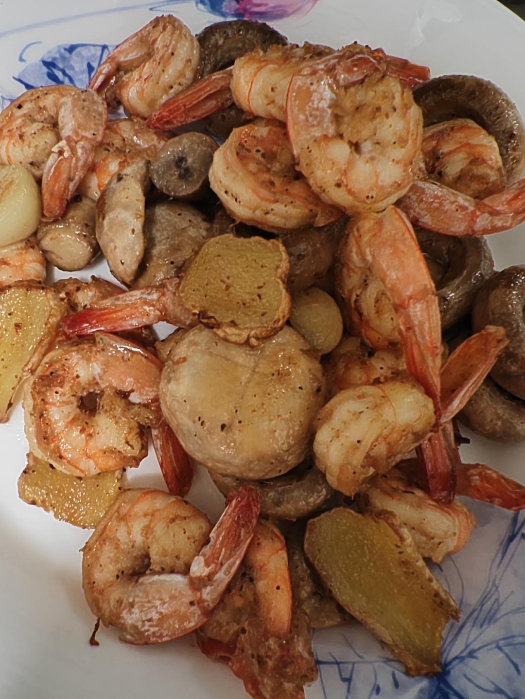 蒜香口蘑虾