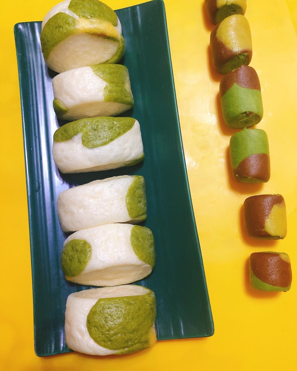 治愈系绿色marimekko印花刀切馒头