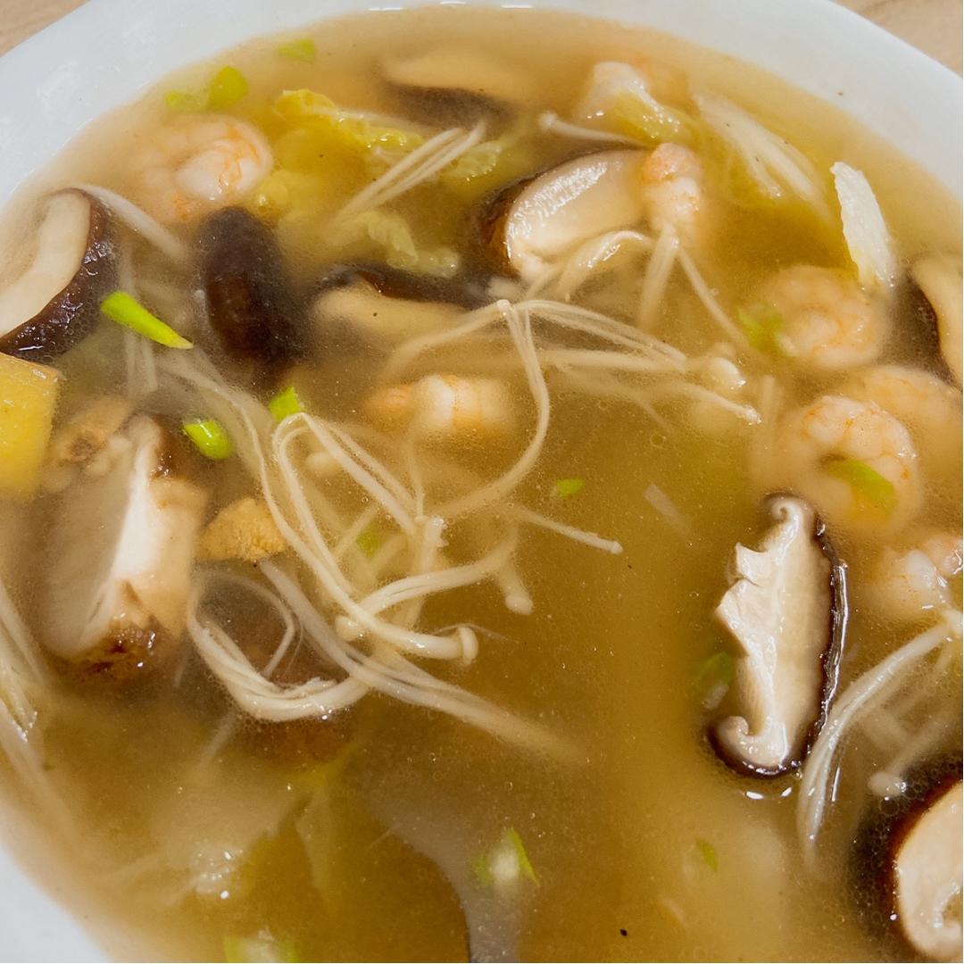 ㊙️低脂鲜美超好喝，夏日解腻金针菇虾仁汤