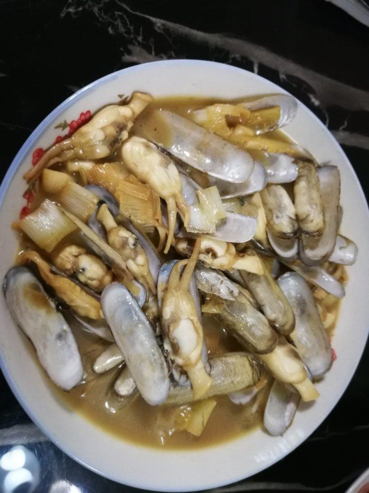 葱姜炒蛏子