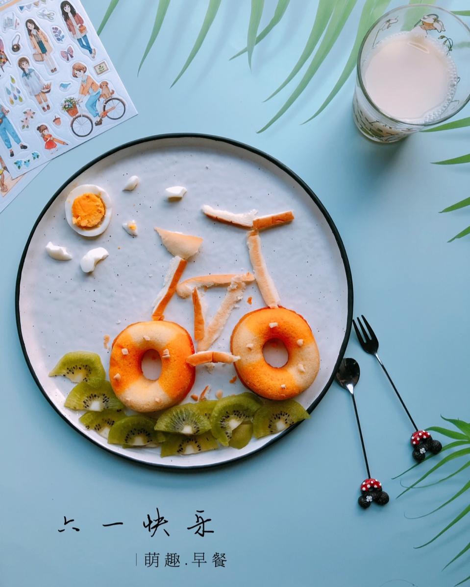 趣味早餐摆盘——甜甜圈单车