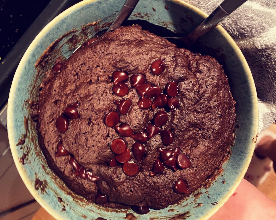 2分钟 微波炉版 巧克力蛋糕的做法 步骤4