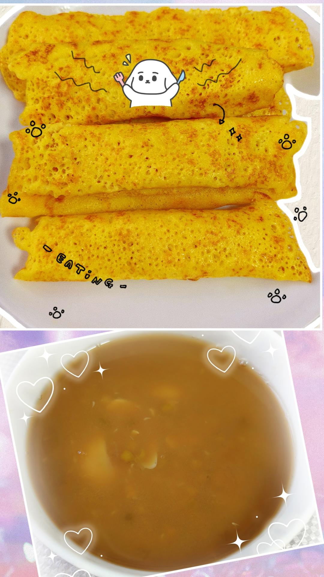 卷菜粗粮软饼（发面版）