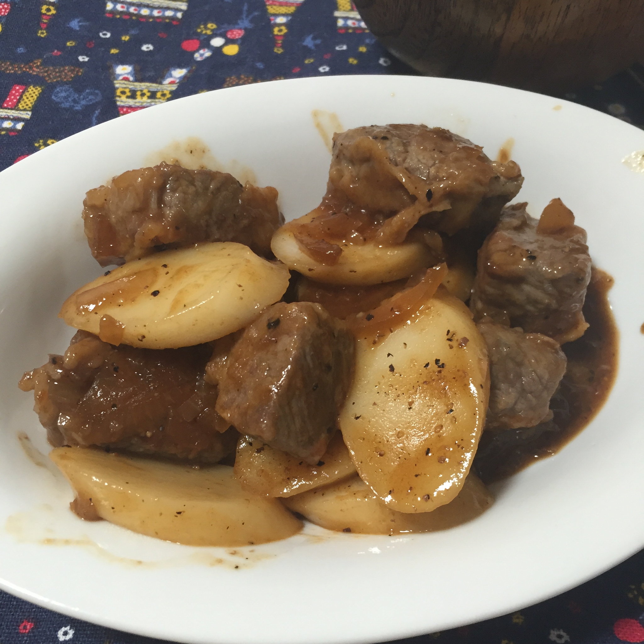 黑椒年糕牛肉粒