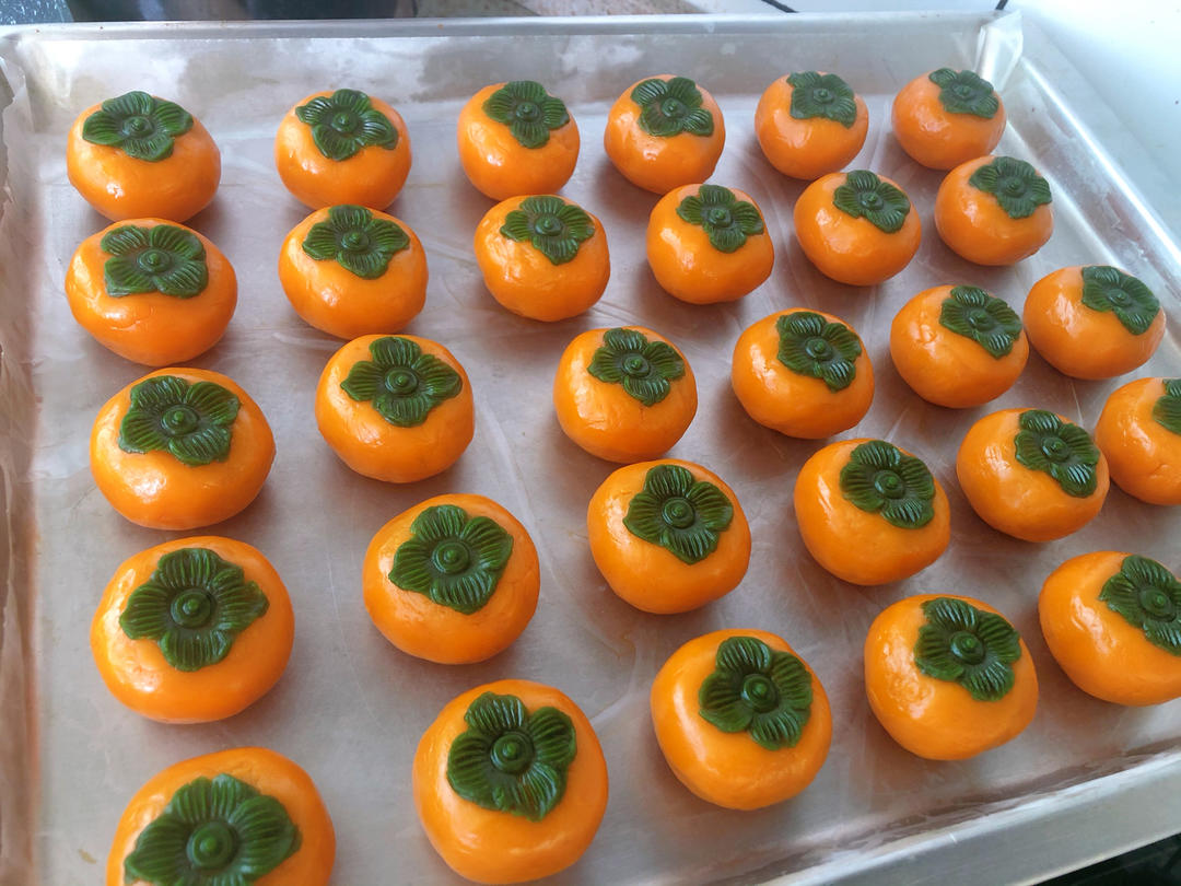 全网独家（原创）柿柿如意—广式金沙奶黄月饼（内附视频做法）