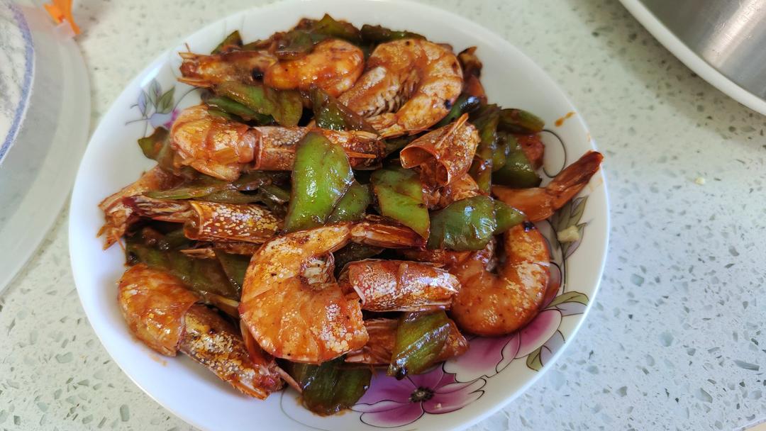 青椒炒虾