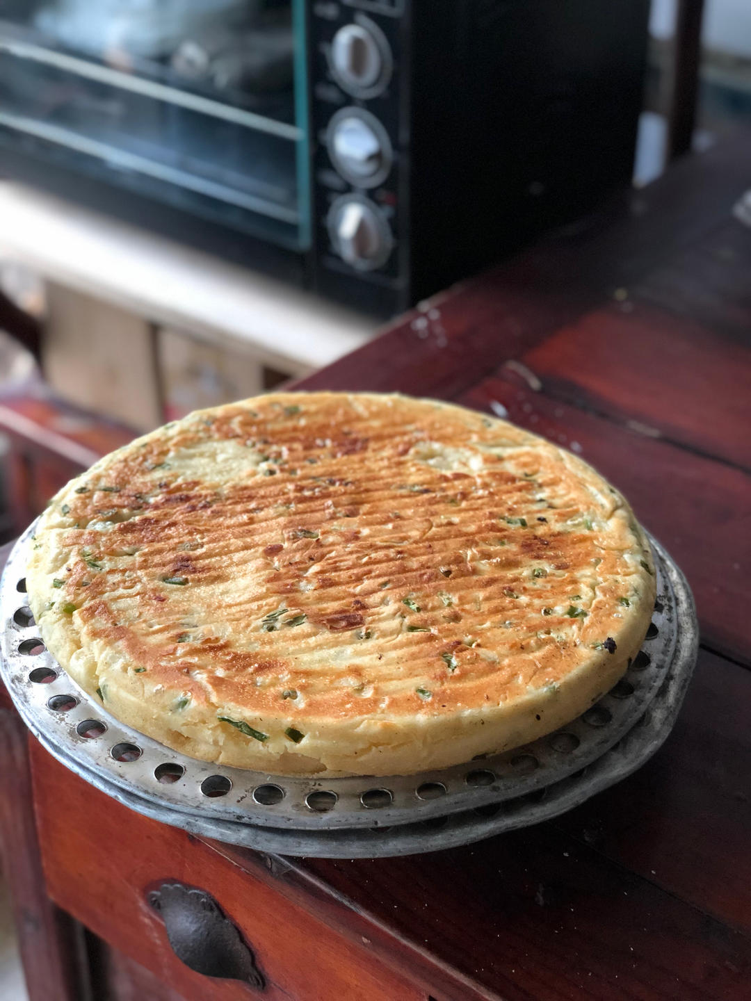 手不沾面做发面大饼