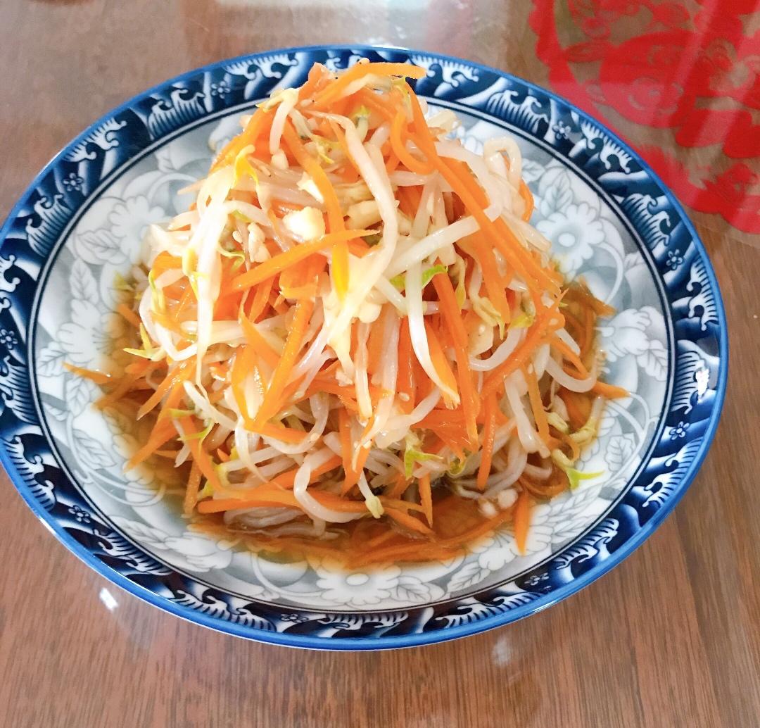 凉拌绿豆芽🥕酸甜爽口拌菜