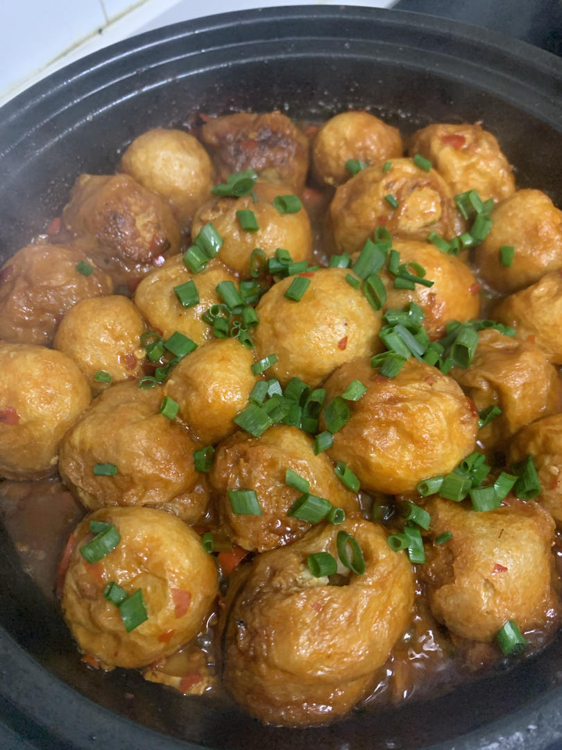 红烧油面筋塞肉